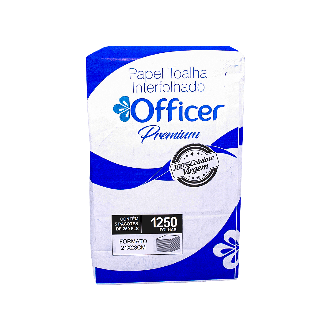 Papel Toalha Interfolhado Officer Premium 21cmx23cm 1250 Folhas